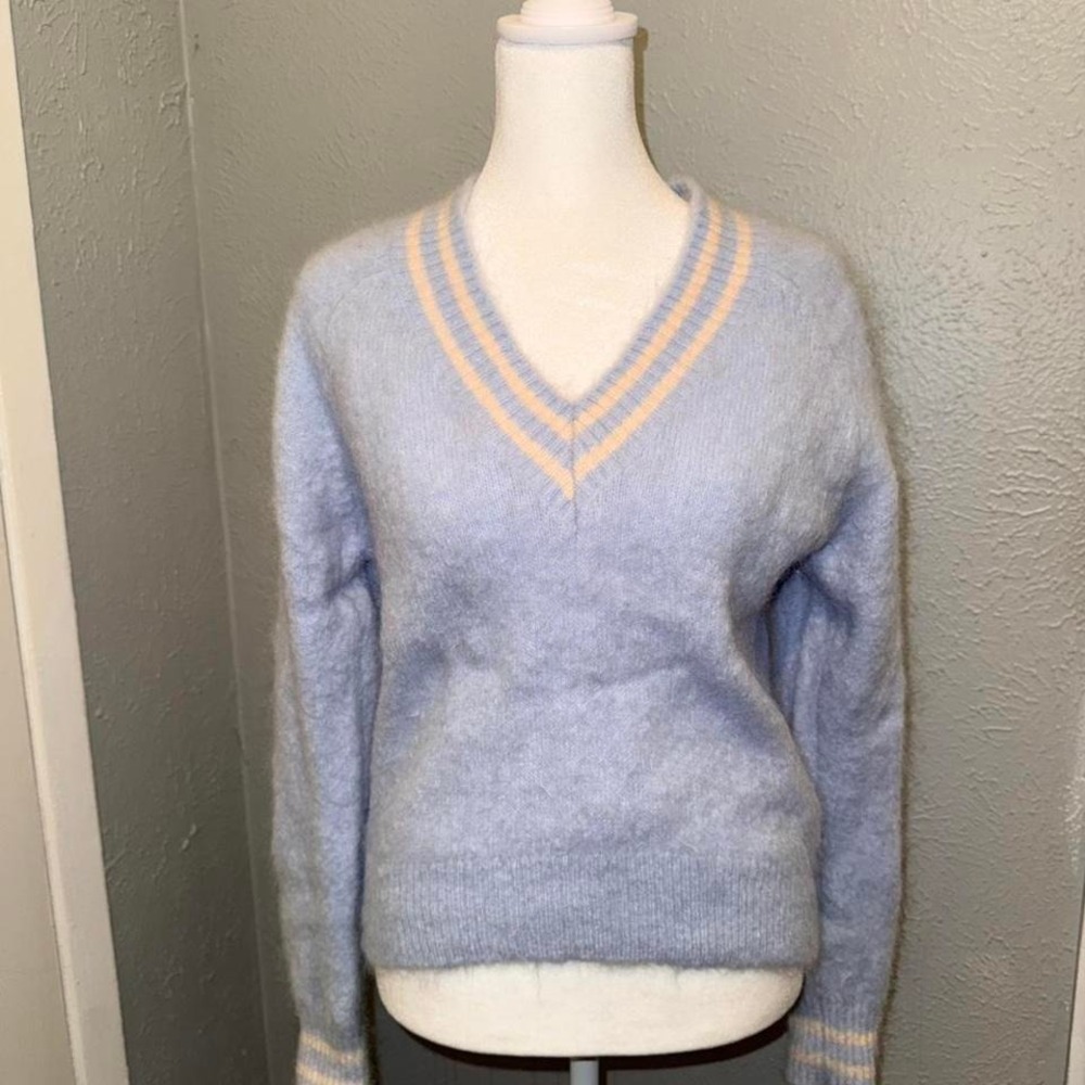 NWOT Sandro‎ Women's Baby Blue Paris Sweater Size Small/Medium